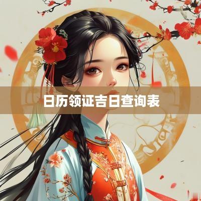 日历领证吉日查询表