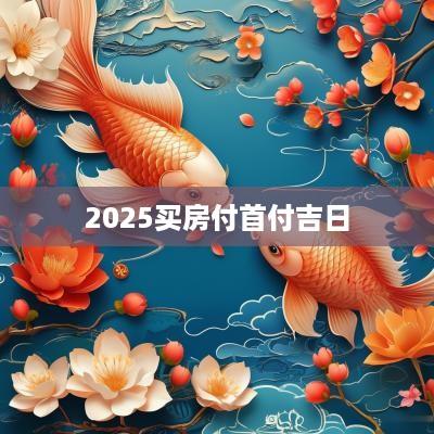 2025买房付首付吉日