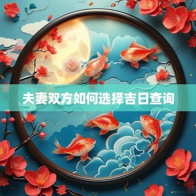夫妻双方如何选择吉日查询