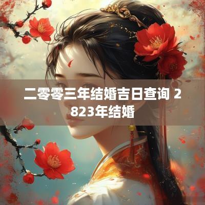 二零零三年结婚吉日查询 2823年结婚