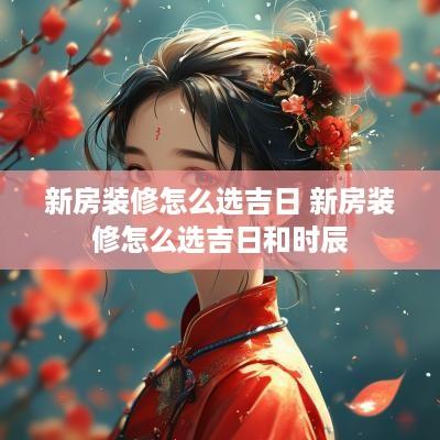 新房装修怎么选吉日 新房装修怎么选吉日和时辰