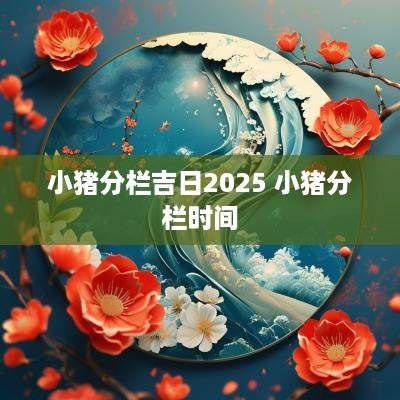 小猪分栏吉日2025 小猪分栏时间