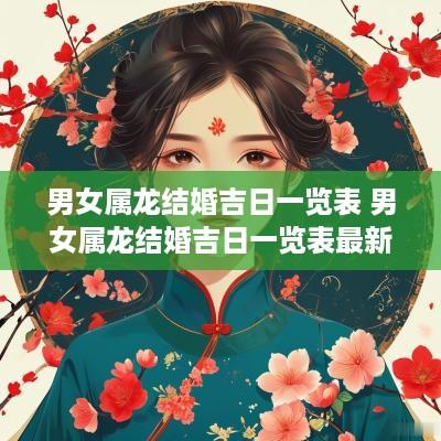 男女属龙结婚吉日一览表 男女属龙结婚吉日一览表最新