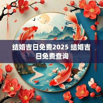 结婚吉日免费2025 结婚吉日免费查询