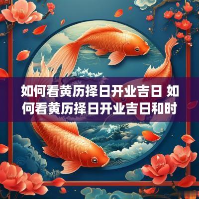 如何看黄历择日开业吉日 如何看黄历择日开业吉日和时辰