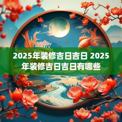 2025年装修吉日吉日 2025年装修吉日吉日有哪些