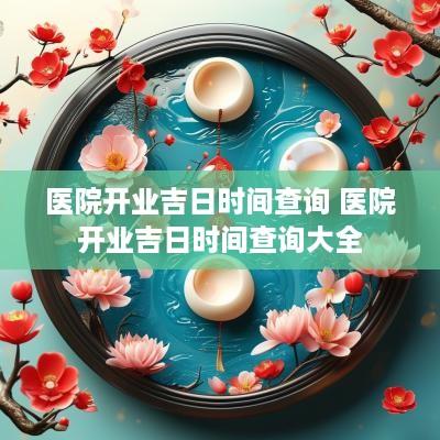 医院开业吉日时间查询 医院开业吉日时间查询大全