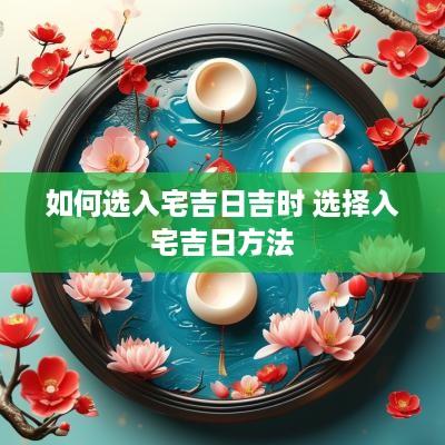 如何选入宅吉日吉时 选择入宅吉日方法