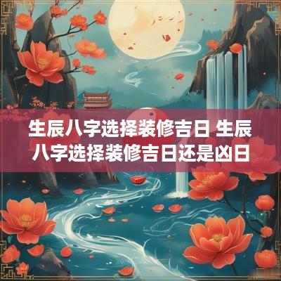 生辰八字选择装修吉日 生辰八字选择装修吉日还是凶日