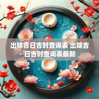 出嫁吉日吉时查询表 出嫁吉日吉时查询表最新
