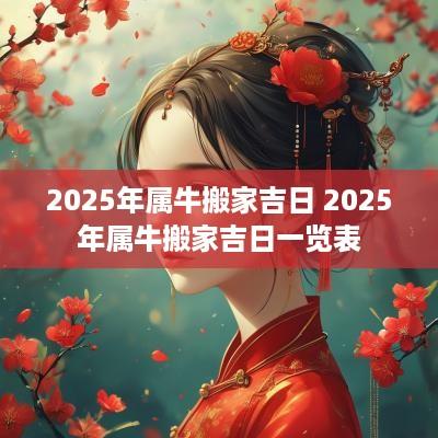 2025年属牛搬家吉日 2025年属牛搬家吉日一览表