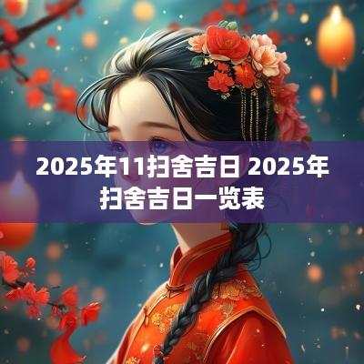 2025年11扫舍吉日 2025年扫舍吉日一览表