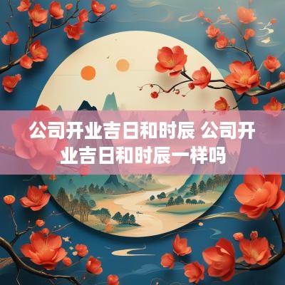公司开业吉日和时辰 公司开业吉日和时辰一样吗