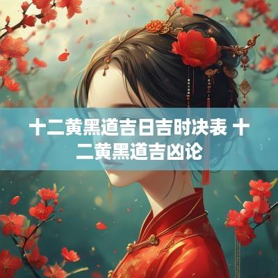 十二黄黑道吉日吉时决表 十二黄黑道吉凶论
