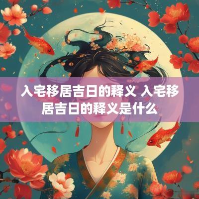 入宅移居吉日的释义 入宅移居吉日的释义是什么