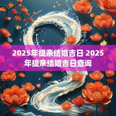 2025年提亲结婚吉日 2025年提亲结婚吉日查询