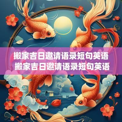 搬家吉日邀请语录短句英语 搬家吉日邀请语录短句英语版
