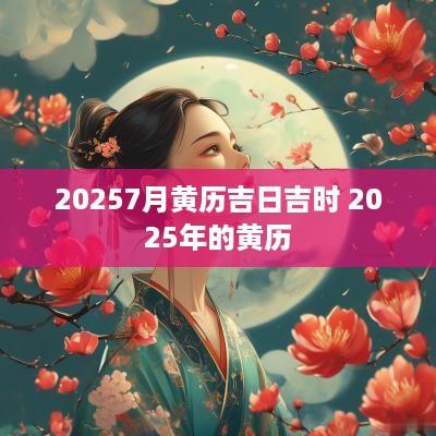 20257月黄历吉日吉时 2025年的黄历