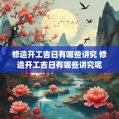 修造开工吉日有哪些讲究 修造开工吉日有哪些讲究呢