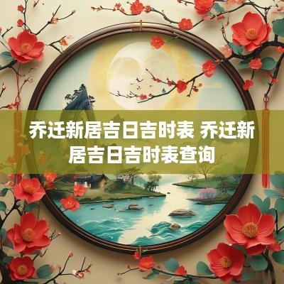 乔迁新居吉日吉时表 乔迁新居吉日吉时表查询