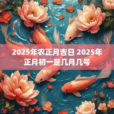 2025年农正月吉日 2025年正月初一是几月几号