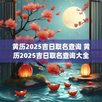 黄历2025吉日取名查询 黄历2025吉日取名查询大全