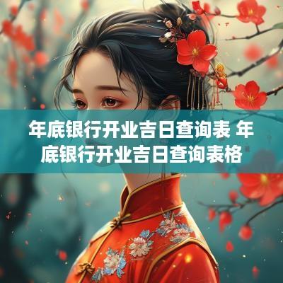 年底银行开业吉日查询表 年底银行开业吉日查询表格