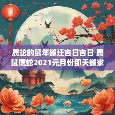属蛇的蛇年搬迁吉日吉日 属鼠属蛇2025元月份那天搬家