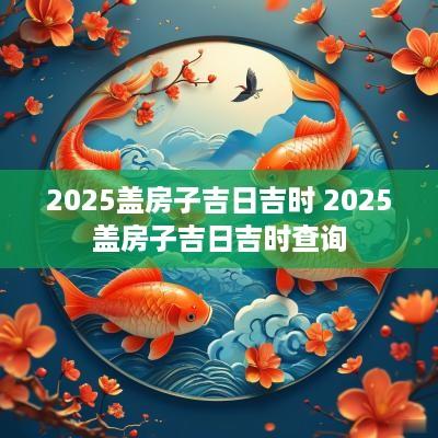2025盖房子吉日吉时 2025盖房子吉日吉时查询
