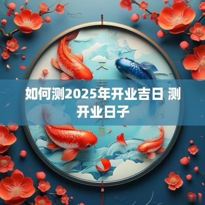 如何测2025年开业吉日 测开业日子