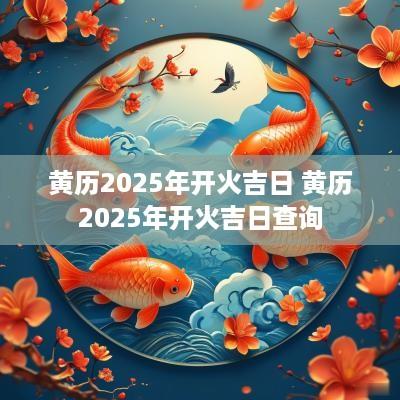 黄历2025年开火吉日 黄历2025年开火吉日查询