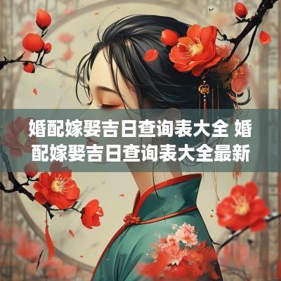 婚配嫁娶吉日查询表大全 婚配嫁娶吉日查询表大全最新