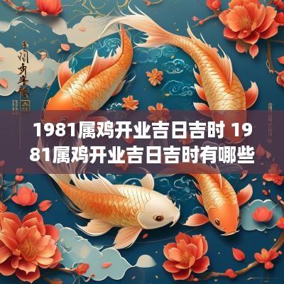 1981属鸡开业吉日吉时 1981属鸡开业吉日吉时有哪些