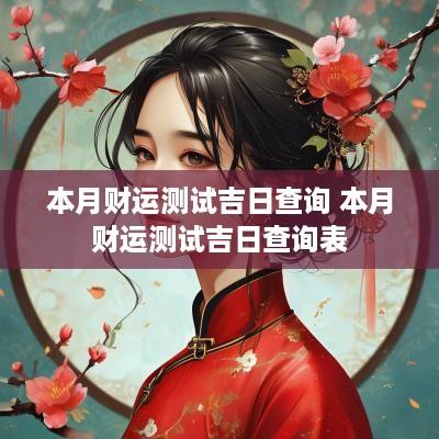 本月财运测试吉日查询 本月财运测试吉日查询表