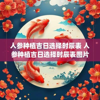 人参种植吉日选择时辰表 人参种植吉日选择时辰表图片