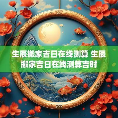 生辰搬家吉日在线测算 生辰搬家吉日在线测算吉时