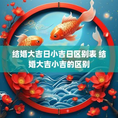 结婚大吉日小吉日区别表 结婚大吉小吉的区别