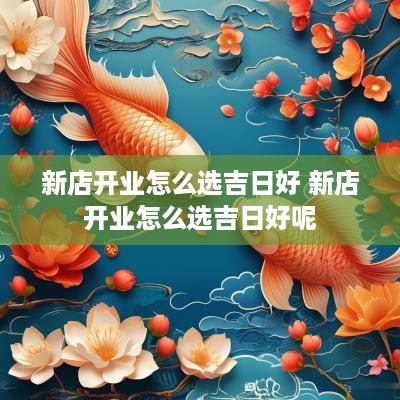新店开业怎么选吉日好 新店开业怎么选吉日好呢