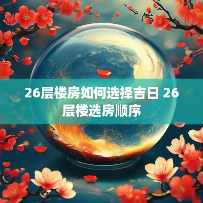 26层楼房如何选择吉日 26层楼选房顺序