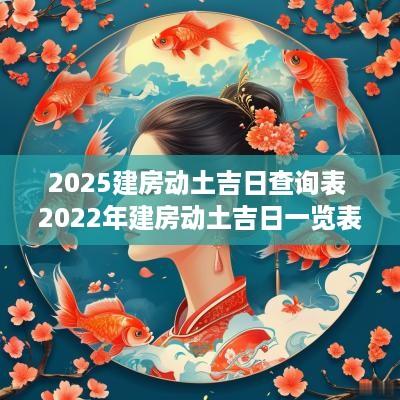 2025建房动土吉日查询表 2025年建房动土吉日一览表