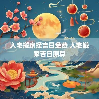 入宅搬家择吉日免费 入宅搬家吉日测算