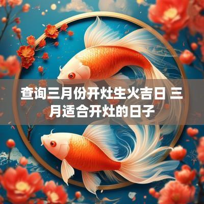 查询三月份开灶生火吉日 三月适合开灶的日子
