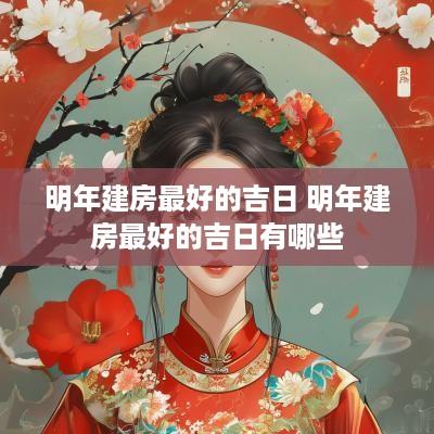 明年建房最好的吉日 明年建房最好的吉日有哪些
