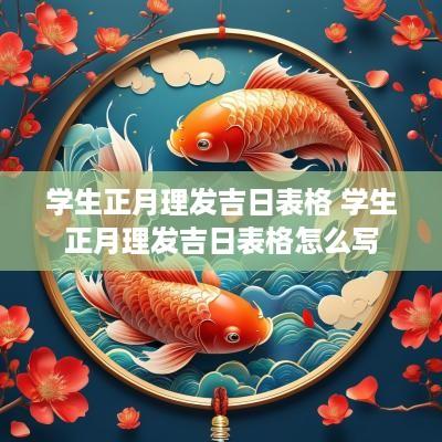 学生正月理发吉日表格 学生正月理发吉日表格怎么写