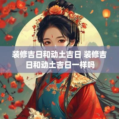 装修吉日和动土吉日 装修吉日和动土吉日一样吗