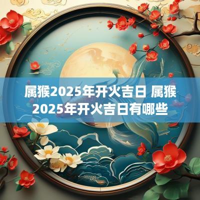 属猴2025年开火吉日 属猴2025年开火吉日有哪些