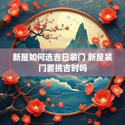 新屋如何选吉日装门 新屋装门要挑吉时吗