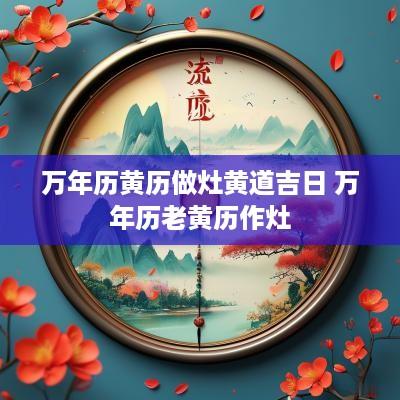 万年历黄历做灶黄道吉日 万年历老黄历作灶