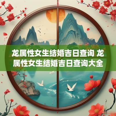 龙属性女生结婚吉日查询 龙属性女生结婚吉日查询大全