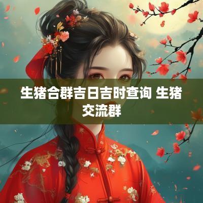 生猪合群吉日吉时查询 生猪交流群
